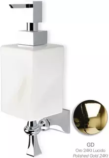 Дозатор для жидкого мыла Stil Haus Prisma PR30(16-BI) настенный, золотой/белый