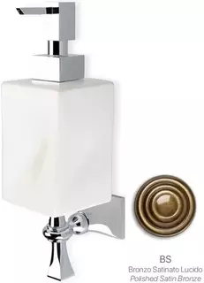 Дозатор для жидкого мыла Stil Haus Prisma PR30(25-BI) настенный, бронза/белый