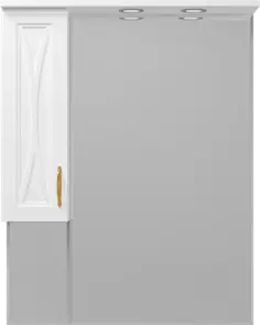 Зеркальный шкаф 78,1x100 см белый матовый L Misty Амбра П-Амб0280-0322ЯЛ