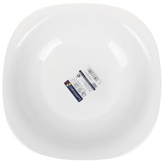 Тарелка суповая, стеклокерамика, 21 см, квадратная, Carine White, Luminarc, H3667/L5406/N6802, белая