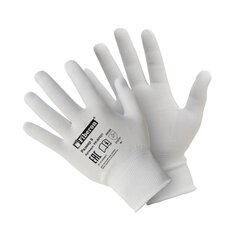 Перчатки для сборочных работ, полиэстер, 9 (L), белая основа, Fiberon, индивидуальная упаковка