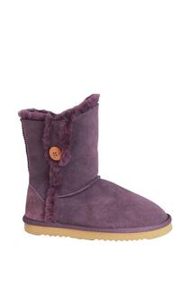 Ботинки на пуговицах из овчины с кружевом Eastern Counties Leather, фиолетовый