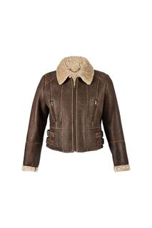 Укороченная летная куртка Ella из овчины Eastern Counties Leather, коричневый