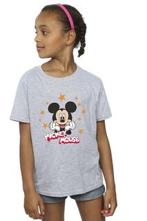 Хлопковая футболка со звездами Микки Мауса Disney, серый