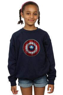Толстовка с деревянным щитом «Капитан Америка» Marvel, темно-синий