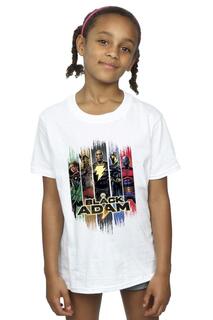 Черный - Хлопковая футболка Adam JSA Complete Group DC Comics, белый