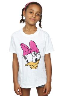 Хлопковая футболка с рисунком Daisy Duck Head Disney, белый