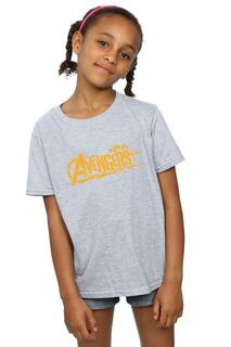 Хлопковая футболка с оранжевым логотипом Avengers Infinity War Marvel, серый