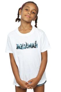 Хлопковая футболка с текстовым логотипом Aquaman DC Comics, белый