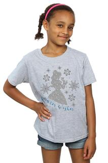 Хлопковая футболка с силуэтом Belle Winter Disney Princess, серый