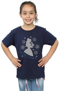 Хлопковая футболка с силуэтом Belle Winter Disney Princess, темно-синий
