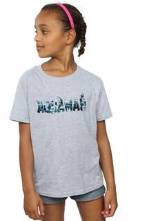 Хлопковая футболка с текстовым логотипом Aquaman DC Comics, серый