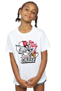 Хлопковая футболка Cat &amp; Mouse Chase Tom &amp; Jerry, белый