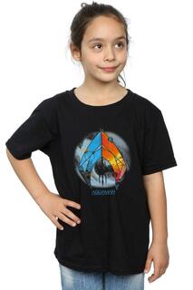 Хлопковая футболка с тропическим логотипом Aquaman DC Comics, черный