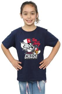 Хлопковая футболка Cat &amp; Mouse Chase Tom &amp; Jerry, темно-синий