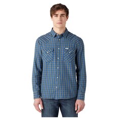 Рубашка с длинным рукавом Wrangler Western Regular Fit, синий