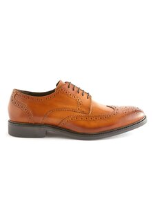 Элегантные туфли на шнуровке Leather Derby Brogues Next, цвет tan brown