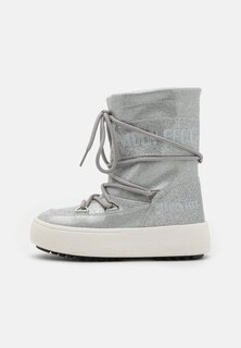 Ботинки на шнуровке Glitter Unisex Moon Boot, цвет silver