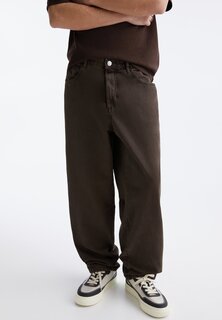 Мешковатые джинсы Wide-Leg PULL&amp;BEAR, коричневый