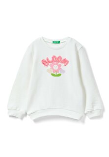 Толстовка With Petal Look Applique United Colors of Benetton, белый