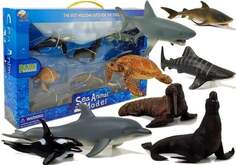 Образовательные фигурки Морские животные 8 шт. Акулы Тюлень Дельфин Морж Черепаха Lean Toys