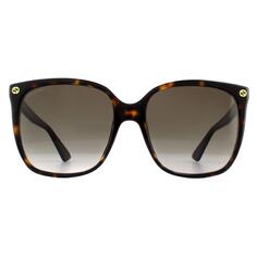 Серые солнцезащитные очки Cat Eye Havana с градиентом Gucci, коричневый