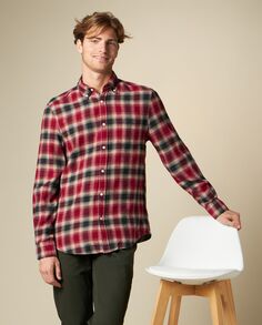 Мужская фланелевая рубашка из чистого хлопка J. HART &amp; BROS., омар красный