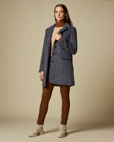 Женское пальто из смесовой шерсти NICE&amp;CHIC, темно-синий Nice&Chic