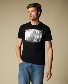 Мужская футболка с круглым вырезом из чистого хлопка J. HART &amp; BROS., черный