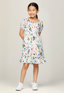 Летнее платье Smock Abstract Print Tommy Hilfiger, цвет multi color print allover