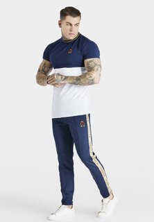 Футболка с принтом Crest Cut Sew Short Sleeve SIKSILK, цвет navy / white
