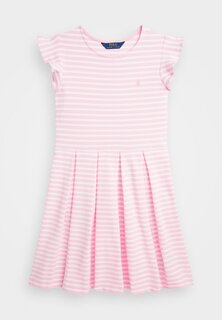 Платье из джерси Ruffle Day Dress Polo Ralph Lauren, цвет course pink/white