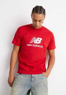 футболка с принтом Essentials Stacked Logo New Balance, цвет team red