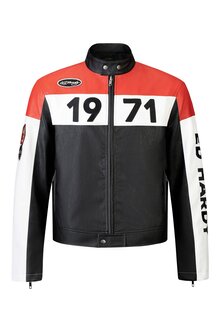 Куртка из искусственной кожи Moto Biker Ed Hardy, цвет black red white Ed Hardy