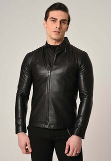 Куртка из искусственной кожи Stand Collar Antioch, черный