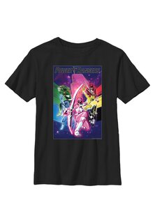 футболка с принтом Power Rangers Poster Henry Tiger, черный