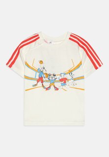 Футболка с принтом Mickey Mouse Unisex Adidas, цвет off white/bright red/multicolor