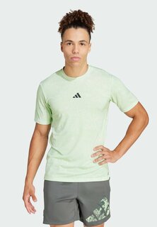 Футболка с принтом Power Workout Adidas, цвет semi green spark black