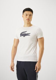 Футболка с принтом Printed Sports T-Shirt Lacoste, цвет white/black