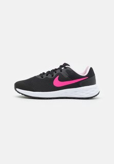 кроссовки нейтрального цвета Nike Revolution 6 (Gs) Nike, цвет black/hyper pink/pink foam