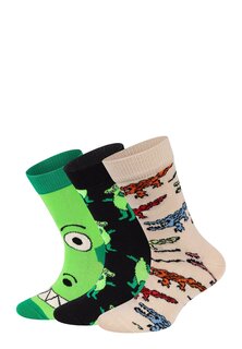 Носки 3-Pack Dino-Crocodile Happy Socks, мультиколор