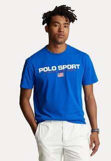 Футболка с принтом Short Sleeve Polo Ralph Lauren, цвет heritage blue