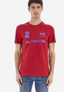 Футболка с принтом Short-Sleeved T-Shirt La Martina, цвет barbados kirsche türkisches meer