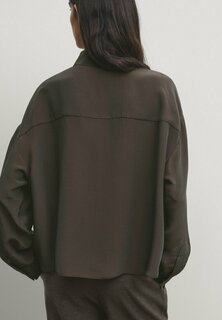 Рубашка Massimo Dutti, крапчатая темно-коричневая
