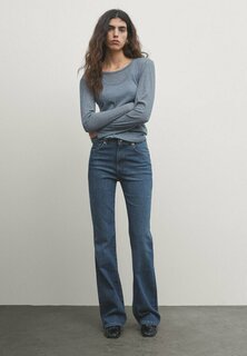 Расклешенные джинсы High-Waist Massimo Dutti, цвет light blue denim