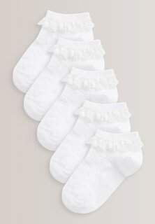 Носки Cotton Rich Ruffle Trainer Socks 5 Pack Next, белый