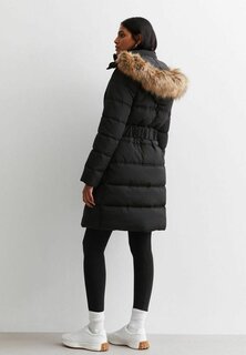 Зимнее пальто Belted New Look, черный