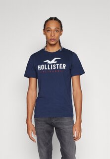 Футболка с принтом Tech Logo Stores Hollister Co., цвет mood indigo​