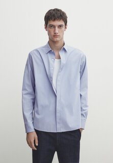 Классическая рубашка Regular Fit Striped Massimo Dutti, цвет bluegrey