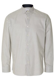 Классическая рубашка Slhslimnew Mark Shirt Selected, цвет white aop circle